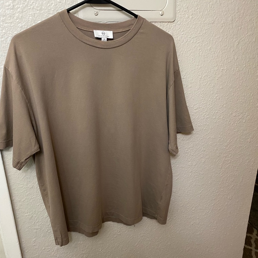 NWOT AG (Adriano Goldschmied) boxy drop shoulder brown tee - size small